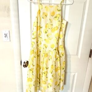 Ann Taylor Spaghetti Strap Lemon Dress